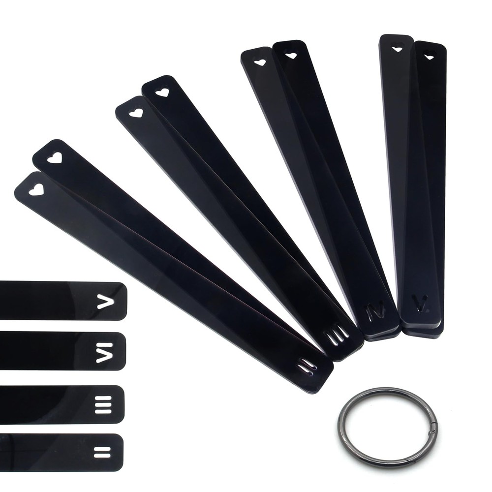 8 Pcs Polymer Clay Depth Guide Set, 4 Size for Adjustable Thickness Black