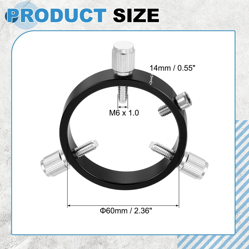 60mmD Adjustable Guiding Scope Rings, Metal Guide Scope Rings, Black