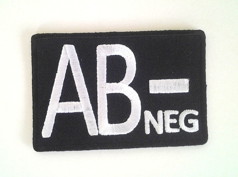 AB - NEGATIVE BLOOD ID Biker Patch P4330 E