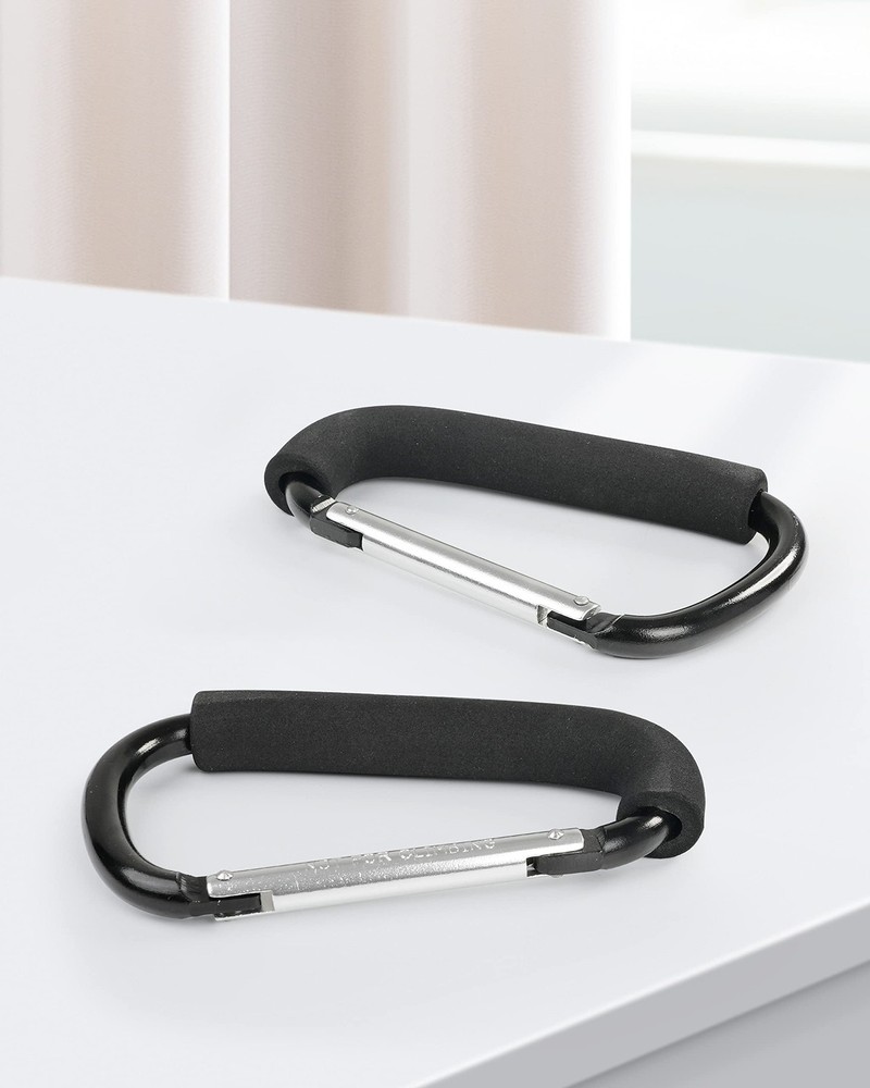 Stroller Hooks, 6.3" Large Stroller Clip, 2 Pack Stroller Hooks for Hanging B...