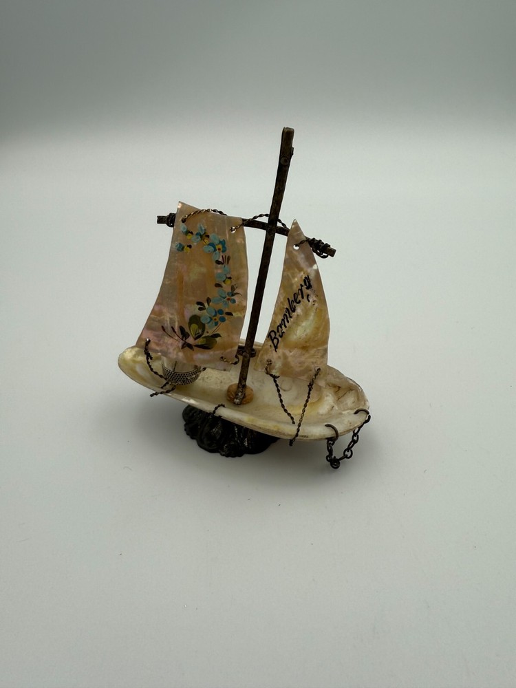 Antique Shell Boat Thimble Holder-Bamberg-Sterling Simons Thimble