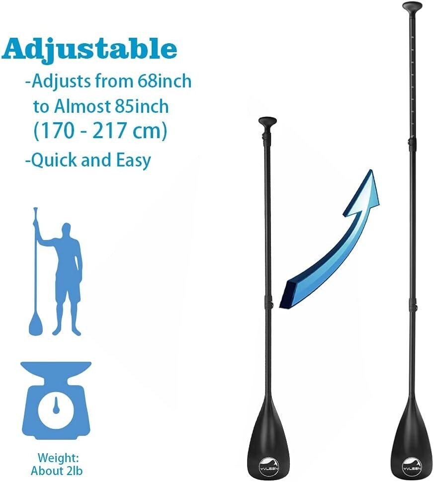Aluminum 4-Piece SUP Paddle - Adjustable & Floating - Lightweight Design
