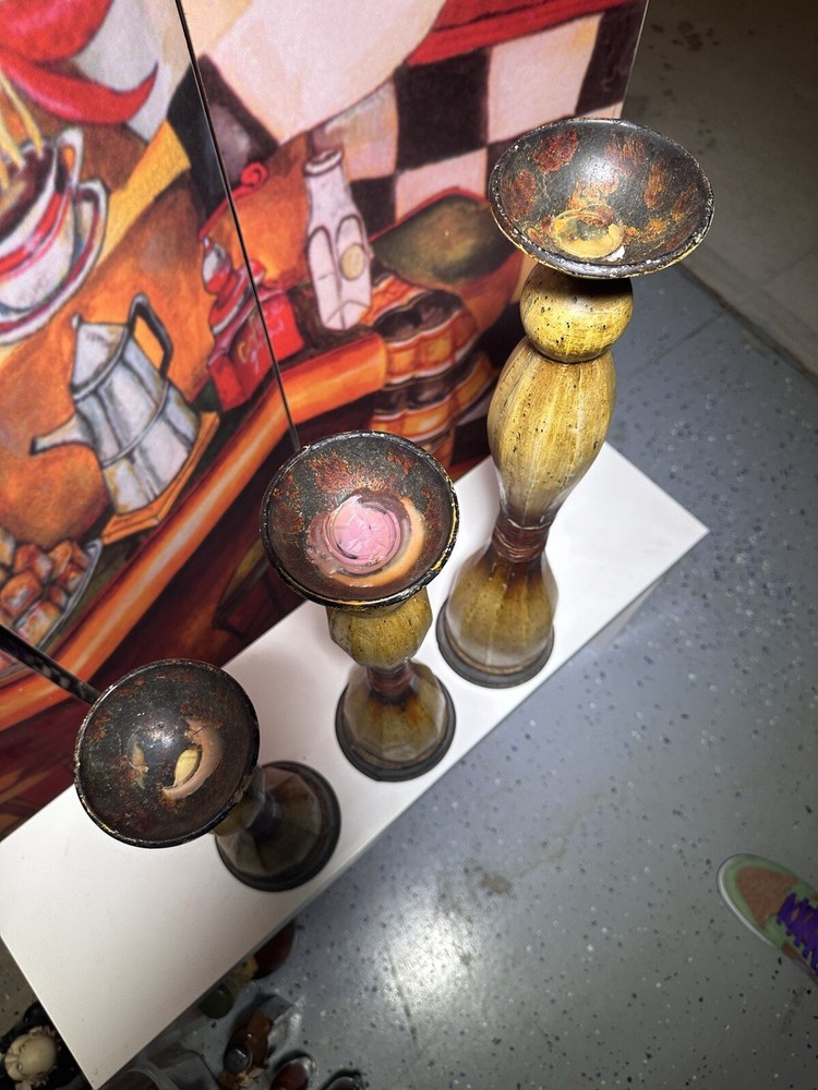 Metal Candlestick Holders (Set of 3)