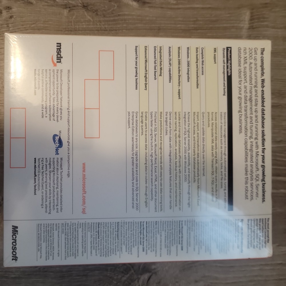 Microsoft SQL Server 2000 Standard Edition w/5 Client Licenses