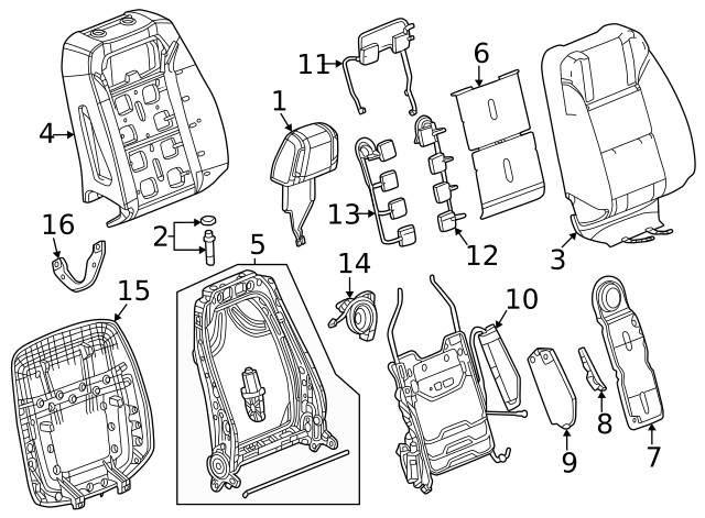 Genuine GM Seat Back Panel Reinforcement 84831203