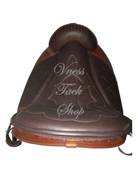 Treeless/Leather tree saddle, baroque Lilly tooled horse tack, riding saddle