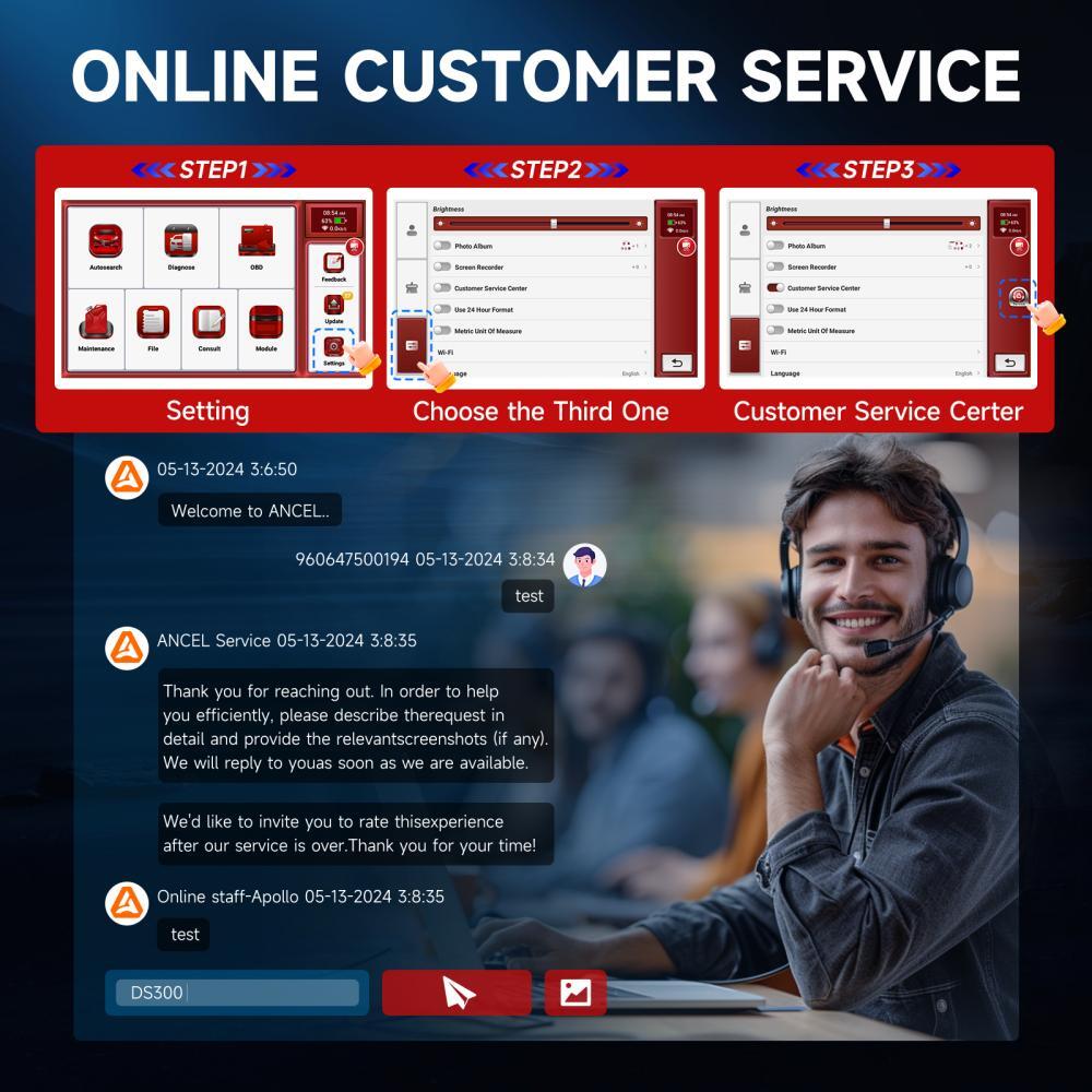 ANCEL DS300 Full System OBD2 Scanner Bidirectional Diagnostic Tool Key Coding