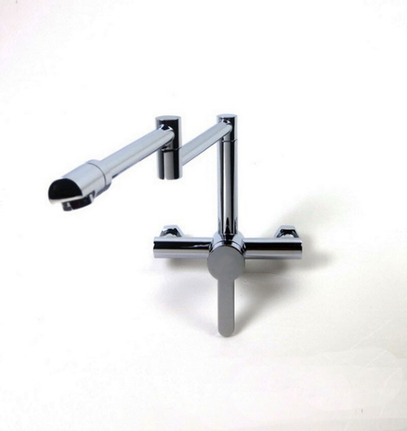 TECHTONGDA 1 PC 20in Universal Copper Core Double Joint Faucet Wall Mounted