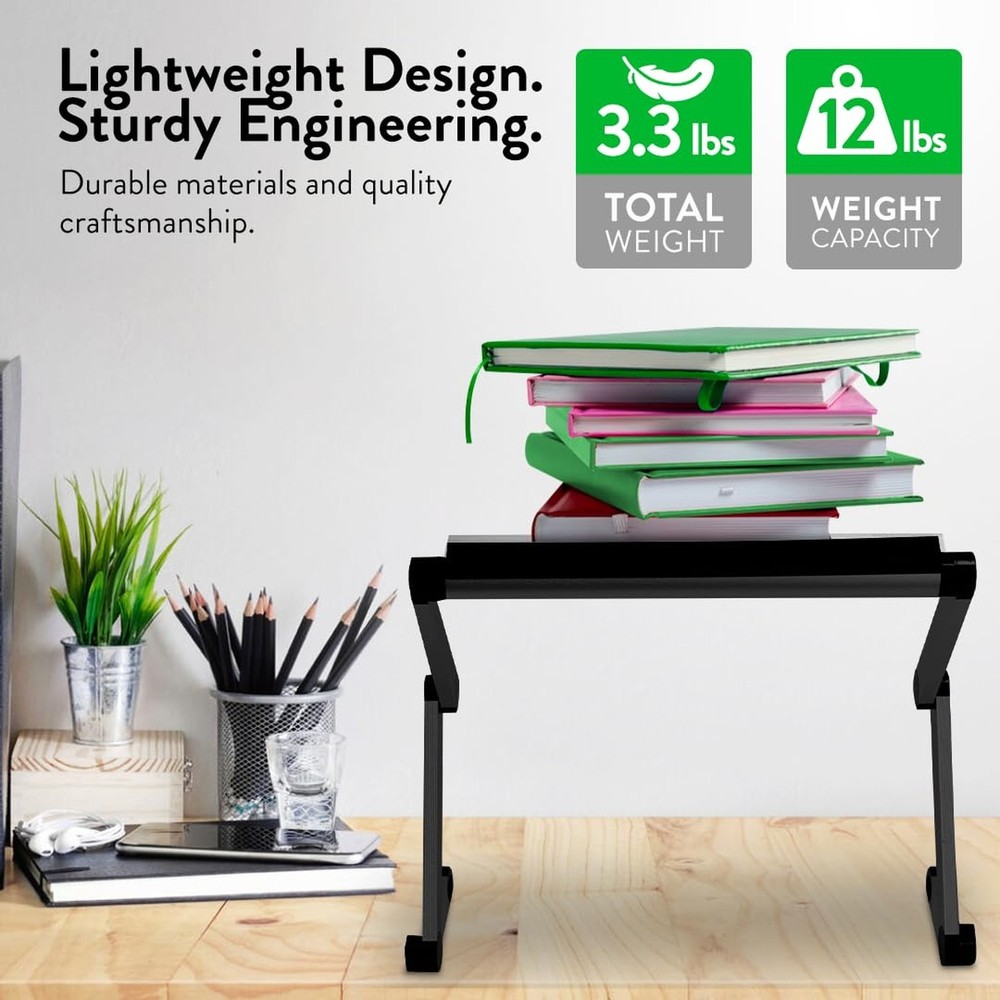 WorkEZ Executive Adjustable Laptop Stand for Desk, Adjustable Height Foldable...