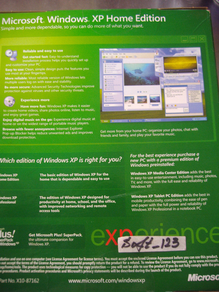 MICROSOFT WINDOWS XP HOME w/SP2 FULL OPERATING SYSTEM OS MS WIN =SEALED BOX=