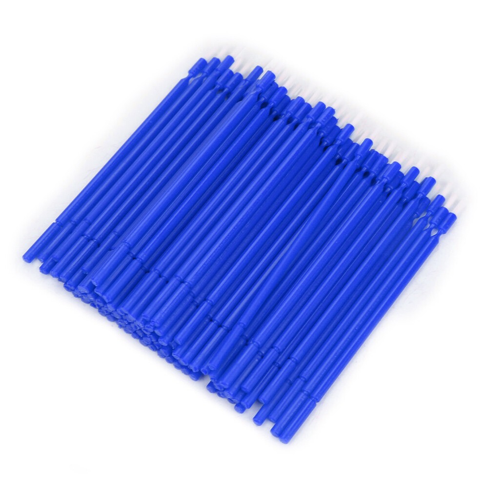 100Pcs/SET Dental Disposable Micro Applicator Brush Bendable Sticks - Blue