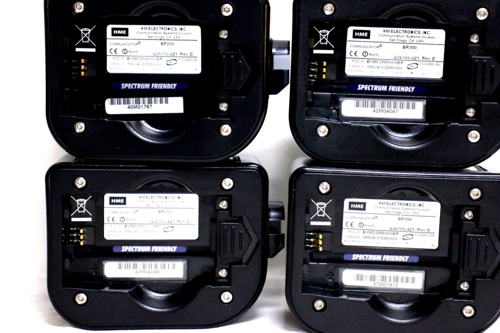 HME DX100 Wireless Intercom System Belt Pack BP200 4 User with Headsets bundle