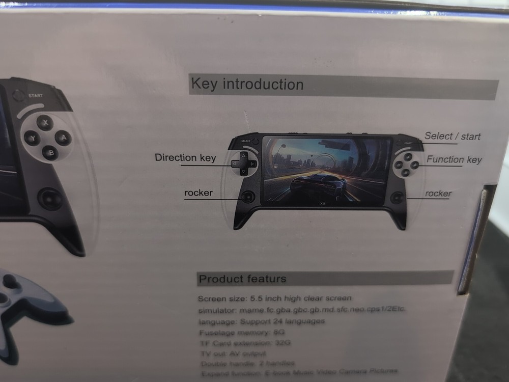 X-9 Black Hawk 5.5 In Large Screen Handheld Game system