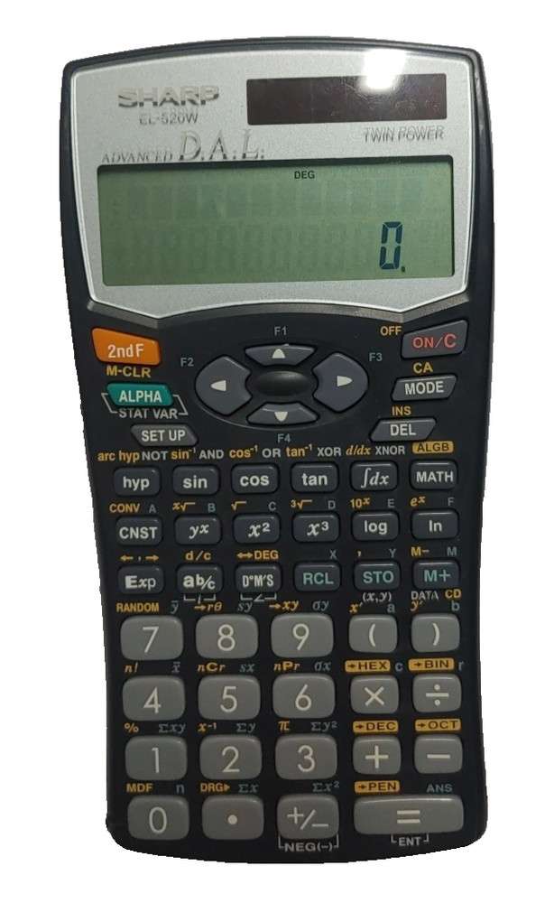 Sharp El-520w Scientific Calculator Used * Working *
