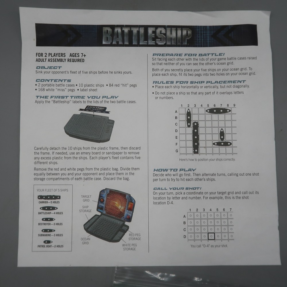 Milton Bradley Battleship Short Peg Replacement Parts