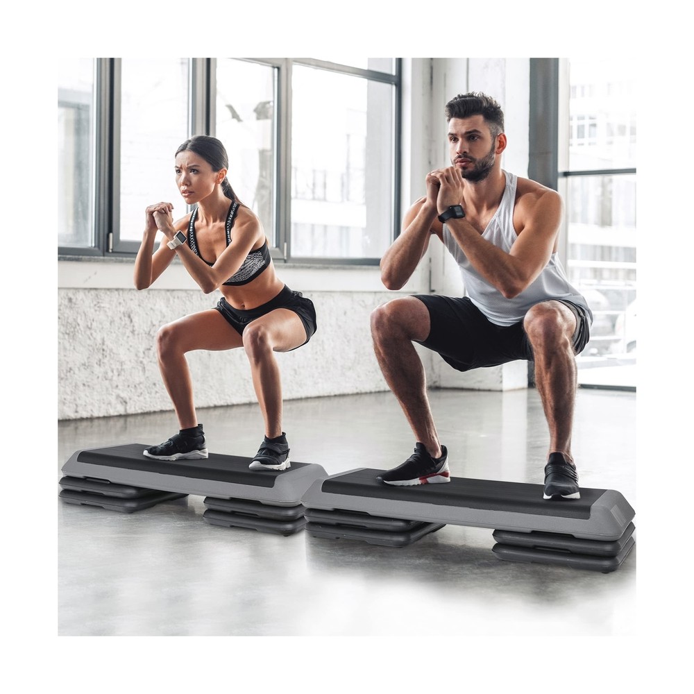 43" Workout Aerobic Exercise Step Platform, Adjustable Aerobic Steppers for E...