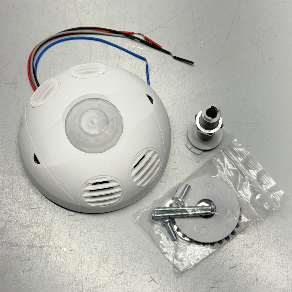 LEVITON Occupancy Sensor OSC10-MWW,Ceiling Mount,24VDC, 1000sqft,White