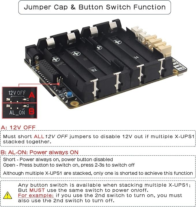 Geekworm 12V/5V Dual Output Universal SBC Stackable Compatible Raspberry Pi