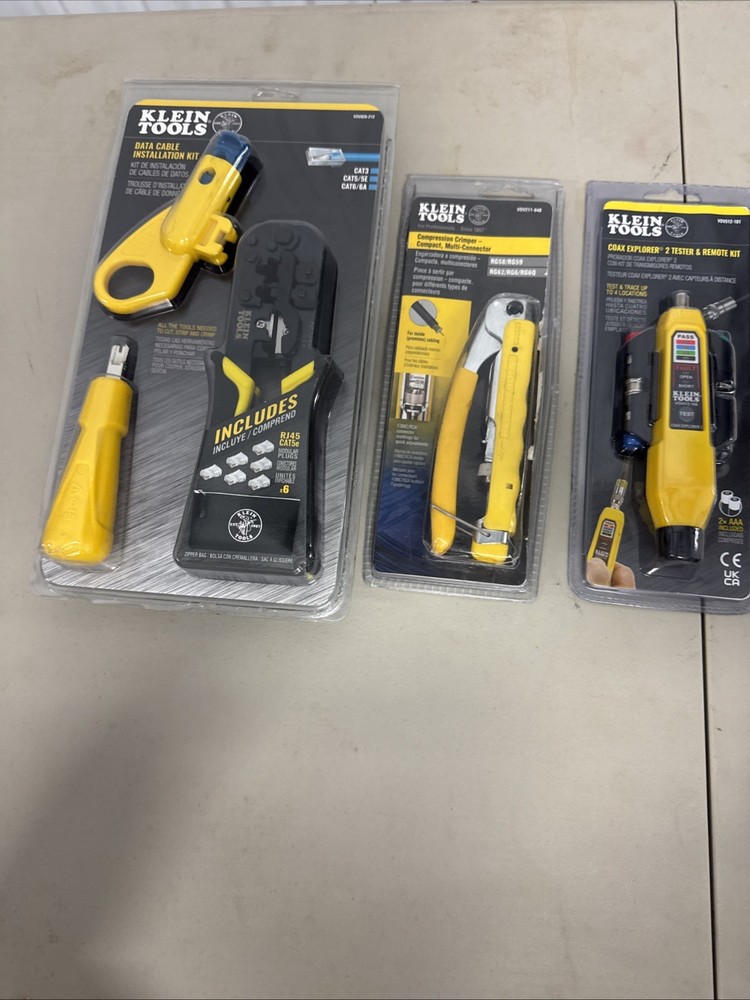 Combo Klein Tools (Compression Crimper - Compact, Multi-Connector, Data Cable)