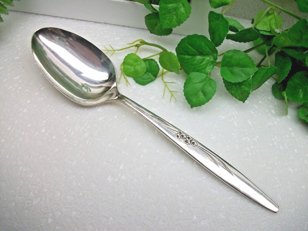 Oneida Community Silverplate ENCHANTMENT Gentle Rose Solid Serving Spoon