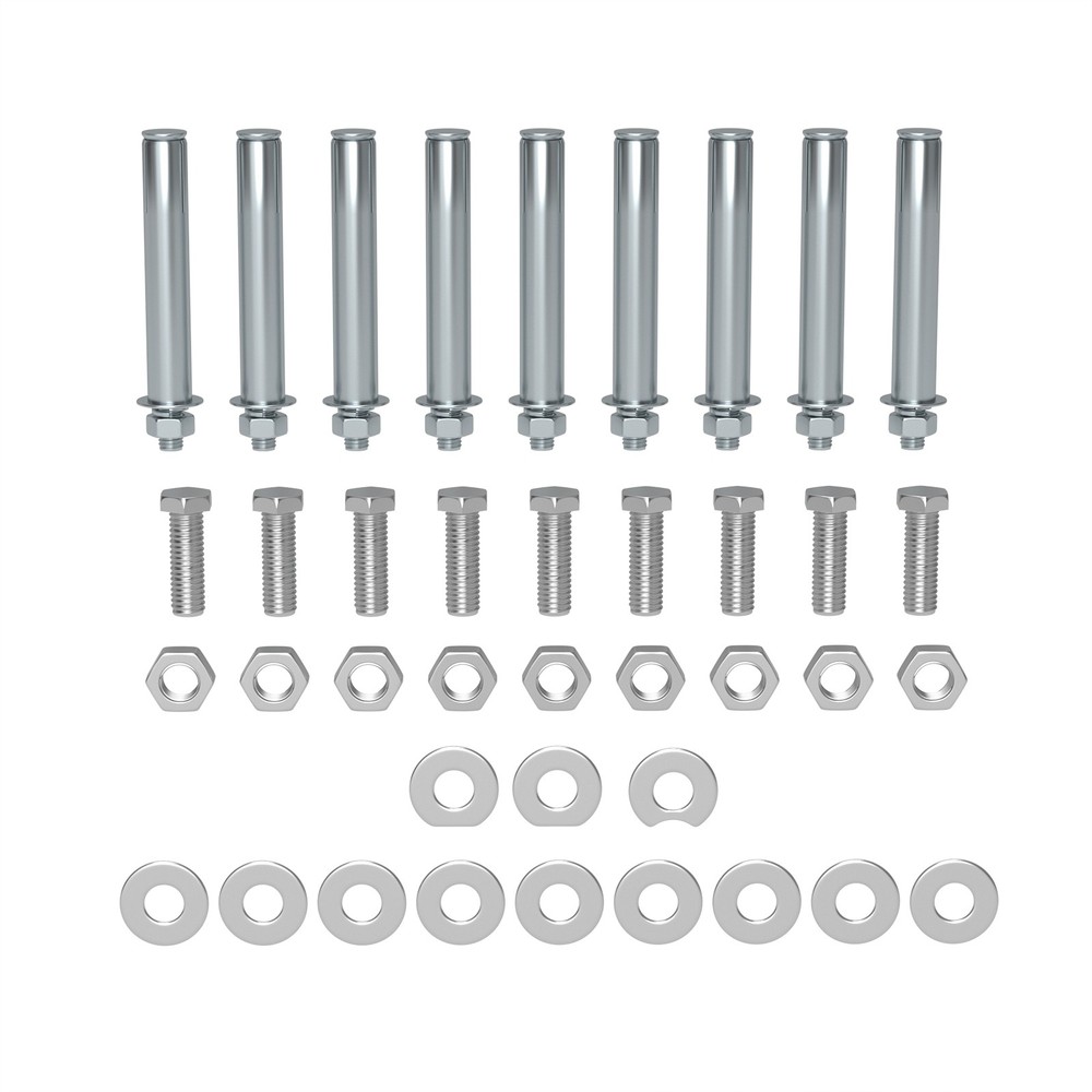 Wall Mounted Folding Ladder Black Loft Attic Stairs Pull down 12 Steps👍