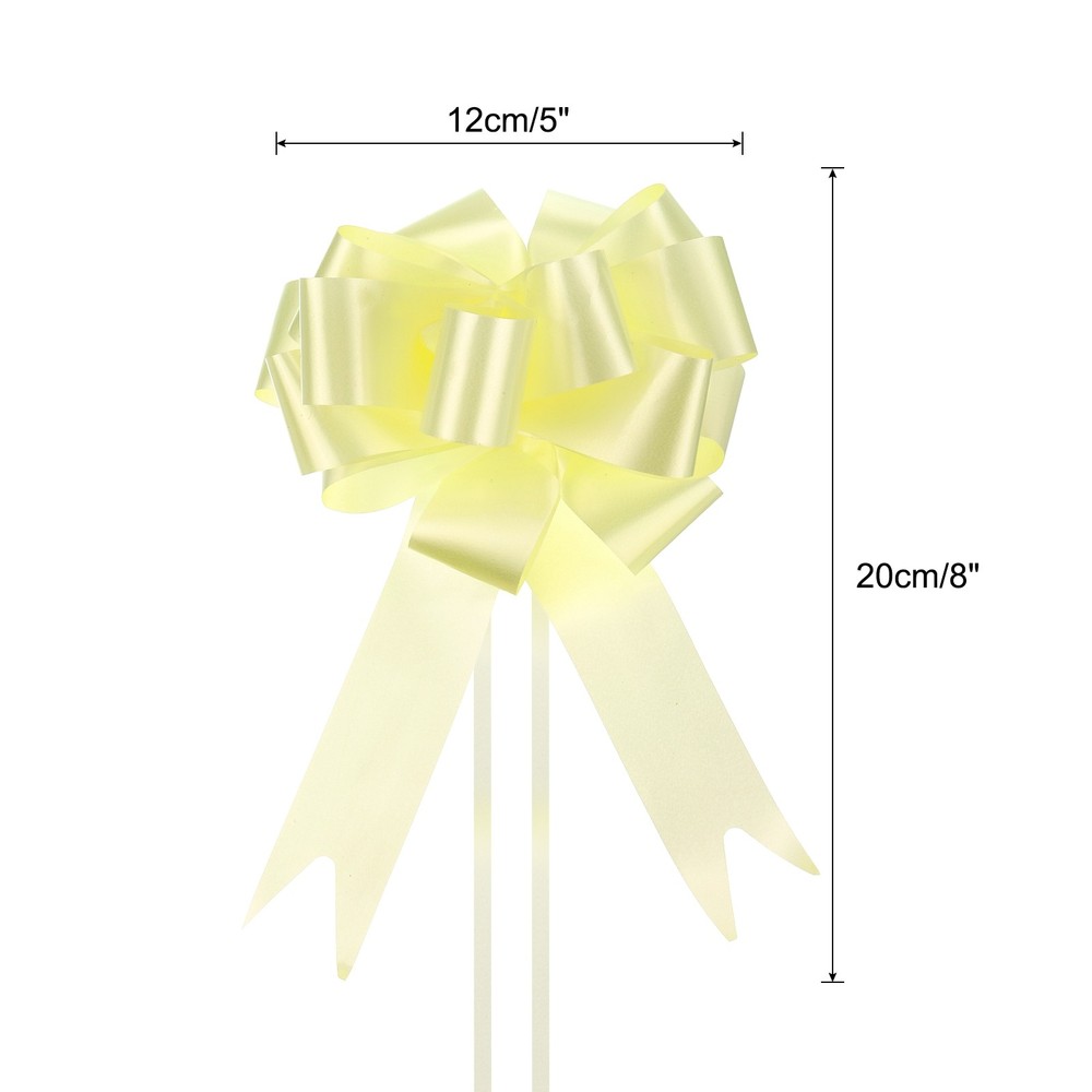 20pcs 5 Inch Large Pull Bow Big Gift Wrapping Bows Ribbon Light Yellow