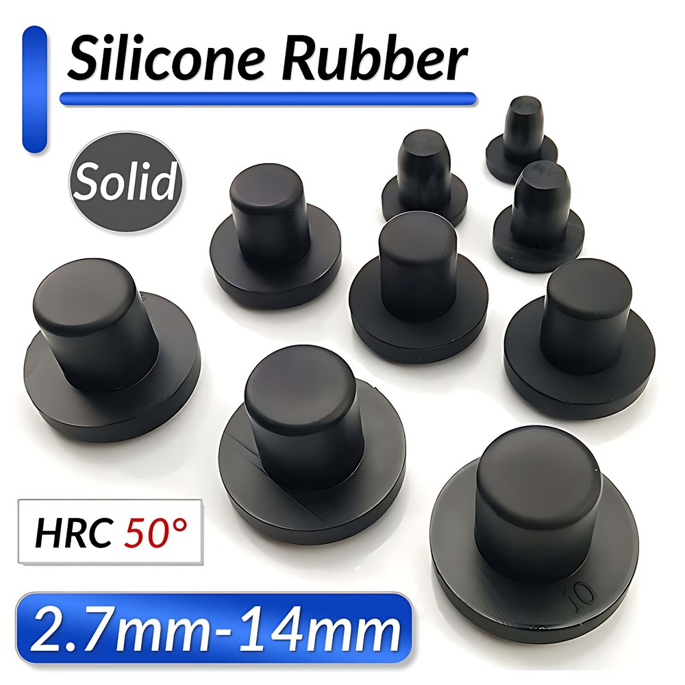Solid Round Hole Plug Silicone Rubber Blanking End Caps Seal Bung Black 3mm-14mm