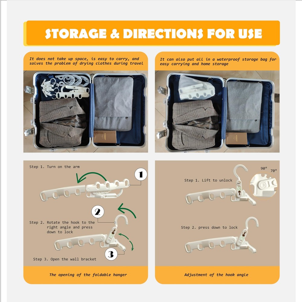 ,Over The Door Hooks Hanger,Foldable Portable Folding Hangers,Hanging Rack,Cl...