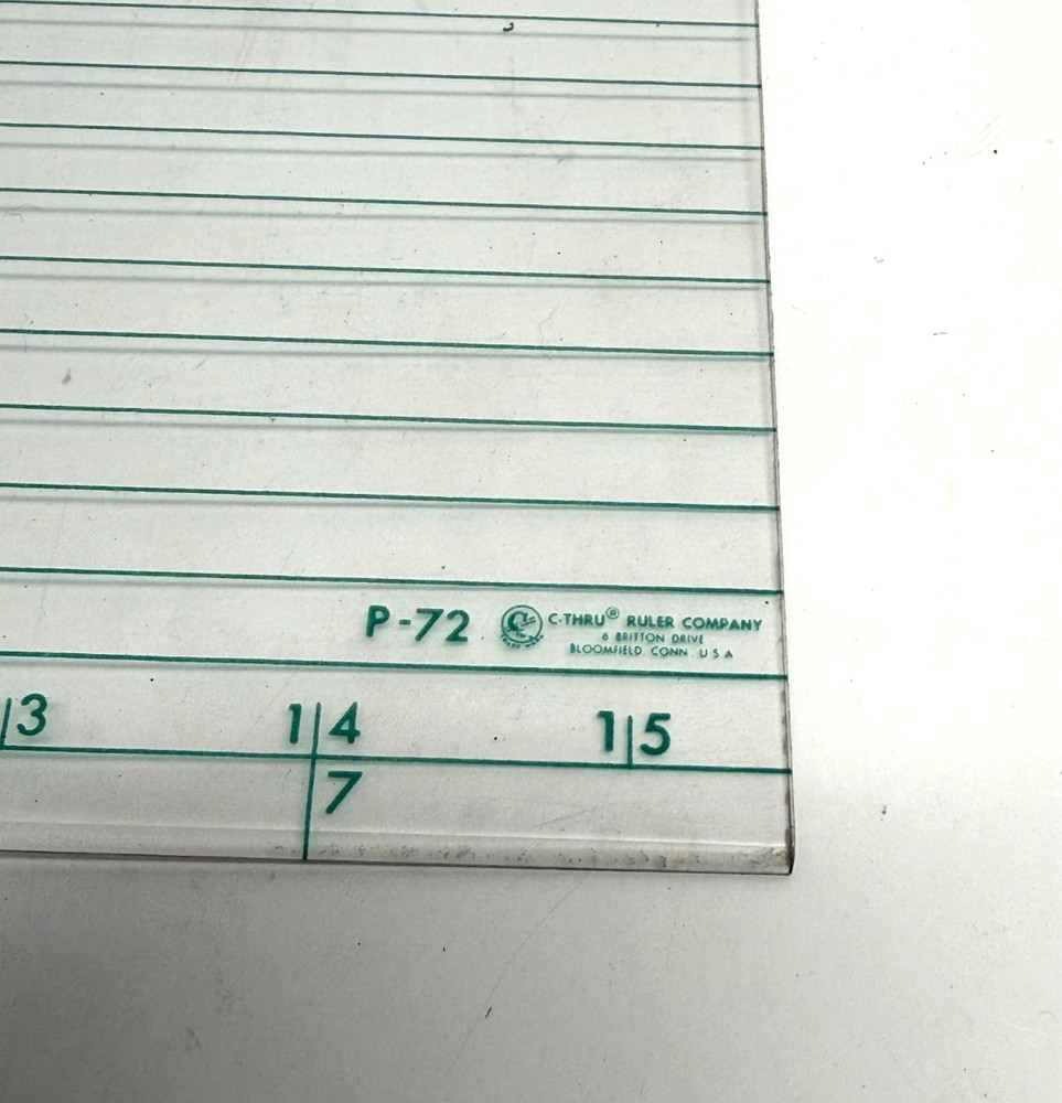 Vintage P-72 Course Protractor Plotter 4 x 15 Clear