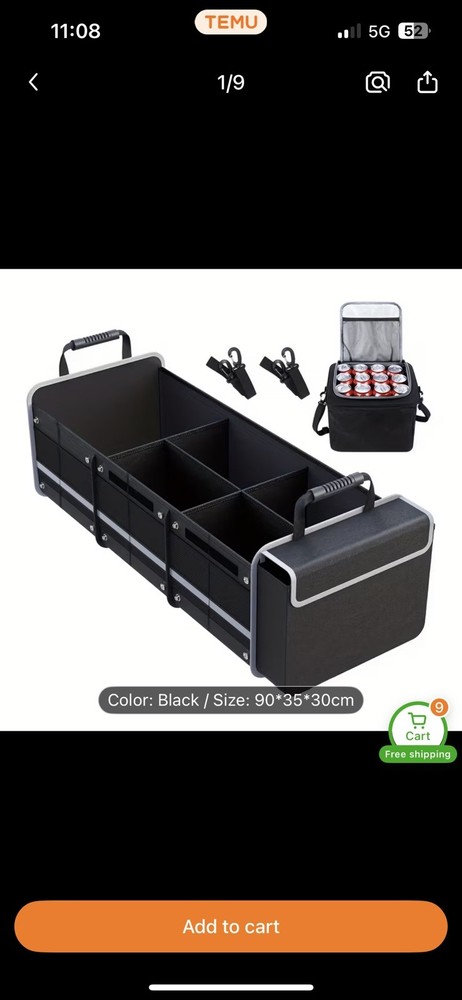 Car Trunk Organizer Cargo Storage Container Oxford Cloth Sturdy Multi