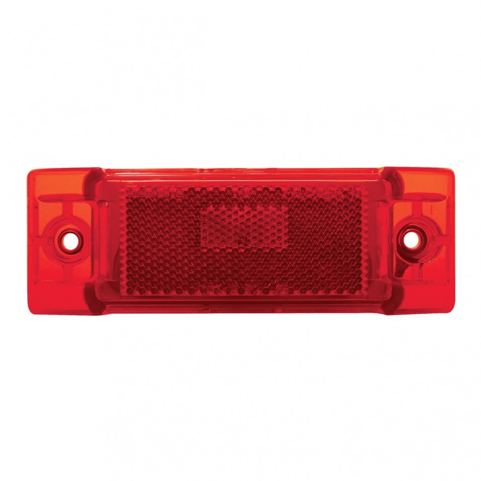 Rectangular Clearance/Marker Light w/ Reflex Lens - Red Lens
