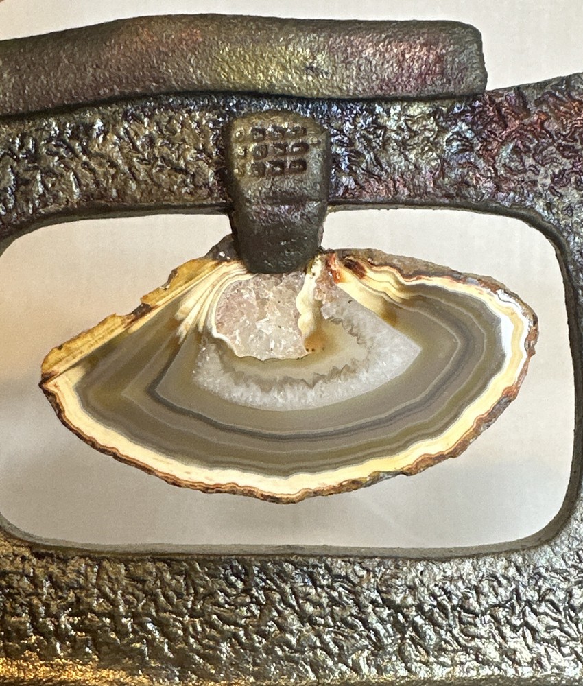 Helene Fielder Raku Fired Ceramic Geode Art Sculpture