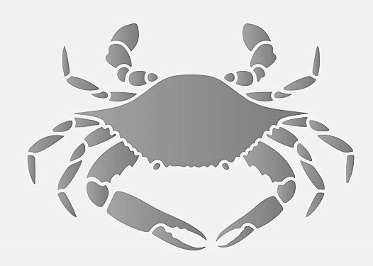 7"x10" Clear Plastic Stencil - Crab (ME174)*****