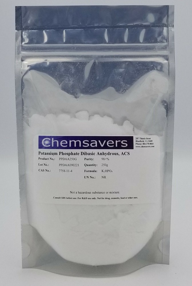Potassium Phosphate Dibasic Anhydrous, ACS, 98+%, 250g