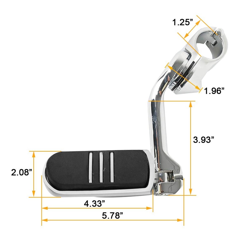 32mm 1.25 Chrome Angled Engine Guard Foot Peg Universal Fit For Streamliner
