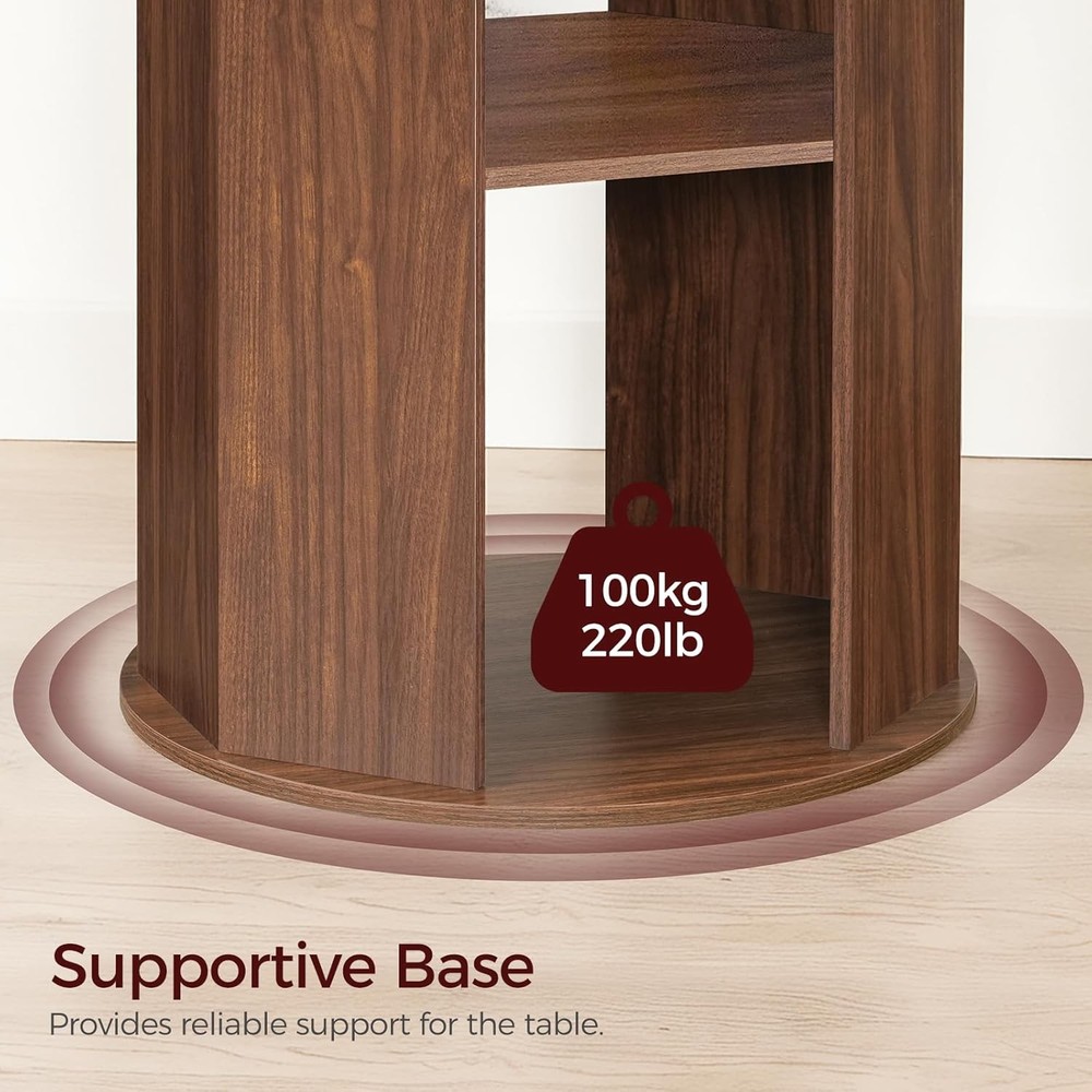 43.3" Round Dining Table W/ Storage Shelf 4 Circle Kitchen Dinner Table W/ Thick