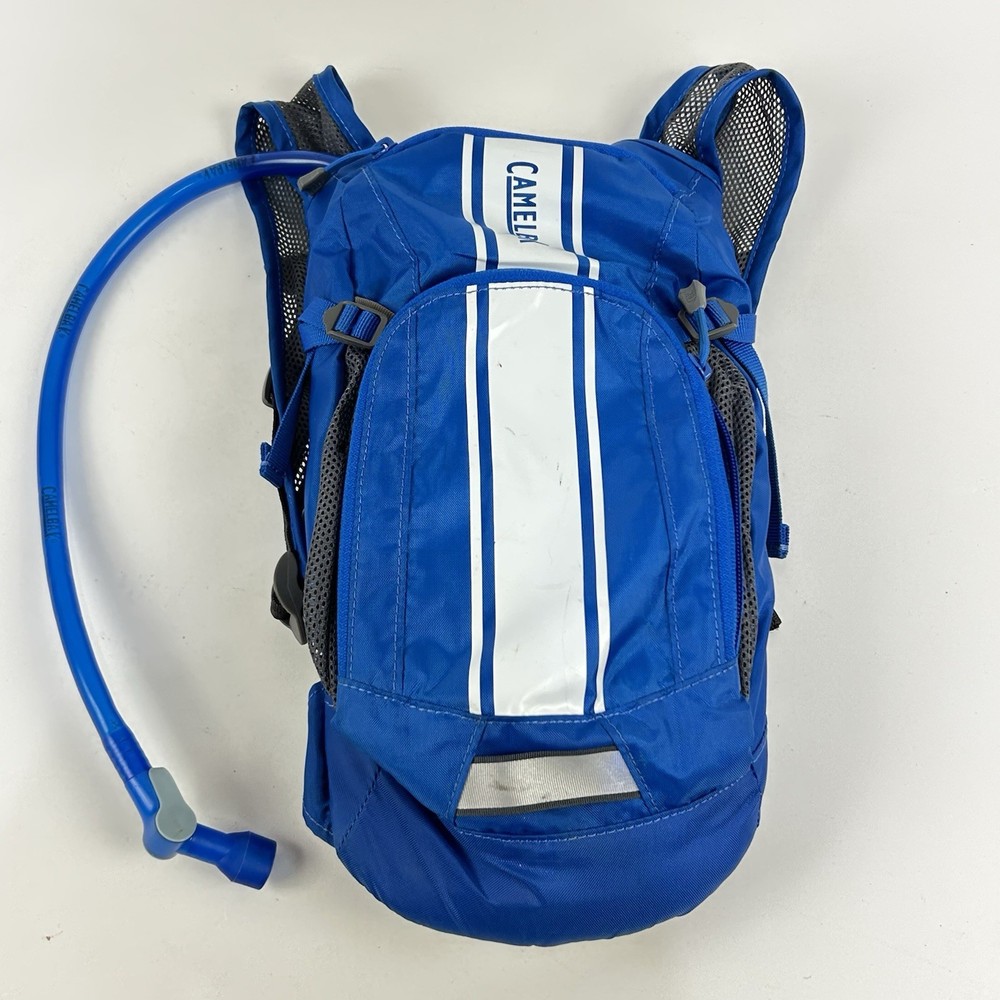 CAMELBAK Mini Mule Hydration Backpack 1.5 L /50 oz Bladder Blue White CLEAN!