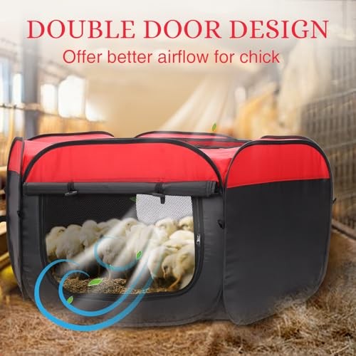 Brooder Box for Chicks - Chicken Brooder Kit with Dual Doors Playpen Only