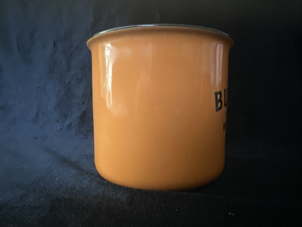 Bulleit Bourbon Frontier Whiskey Mug Cup Orange Ceramic Single Collectable