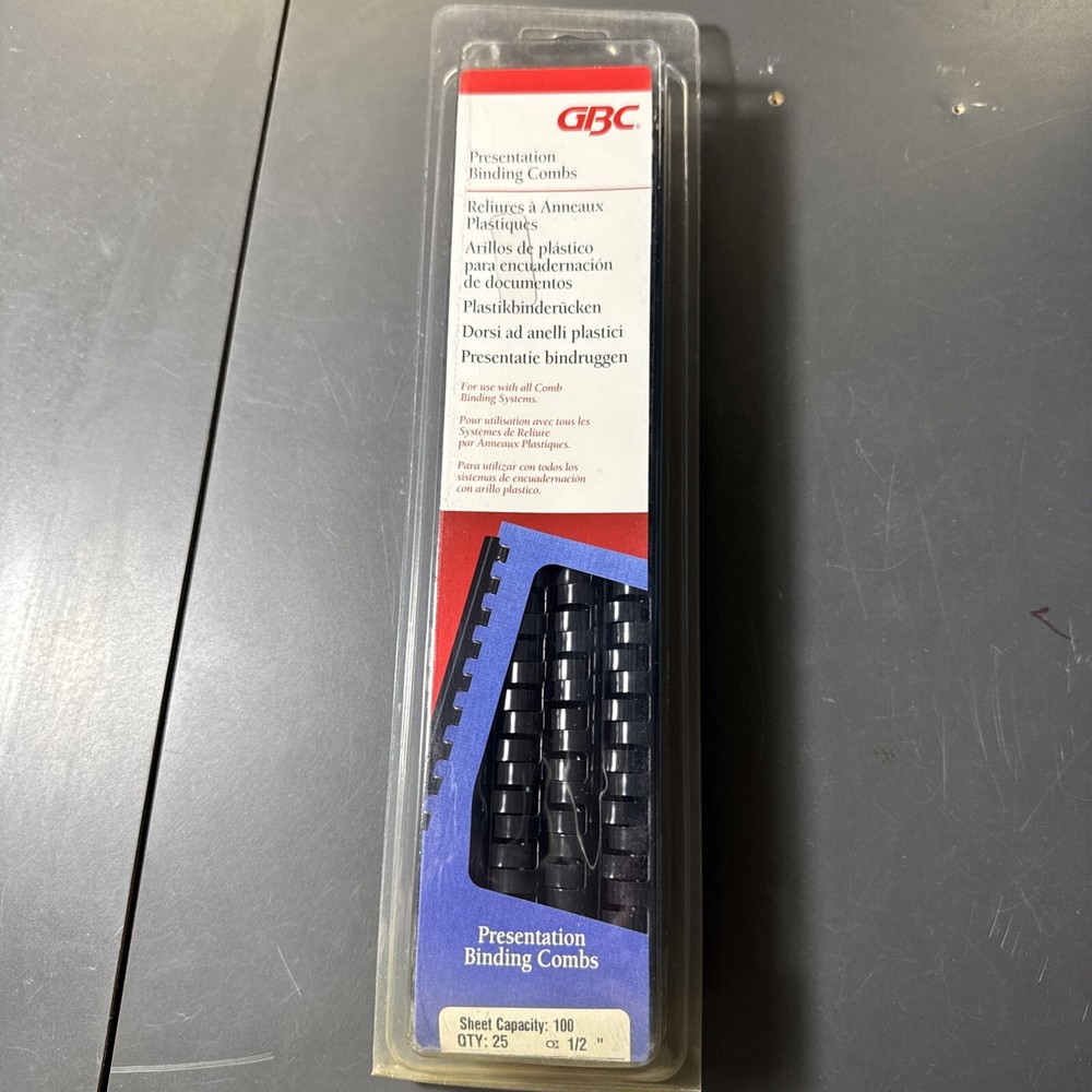 GBC Presentation Binding Combs Qty 25 black 1/2”