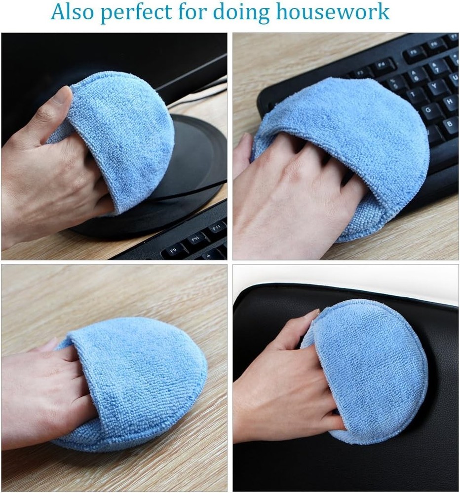 Microfiber Wax Applicator, AutoCare Ultra-Soft Applicator Blue