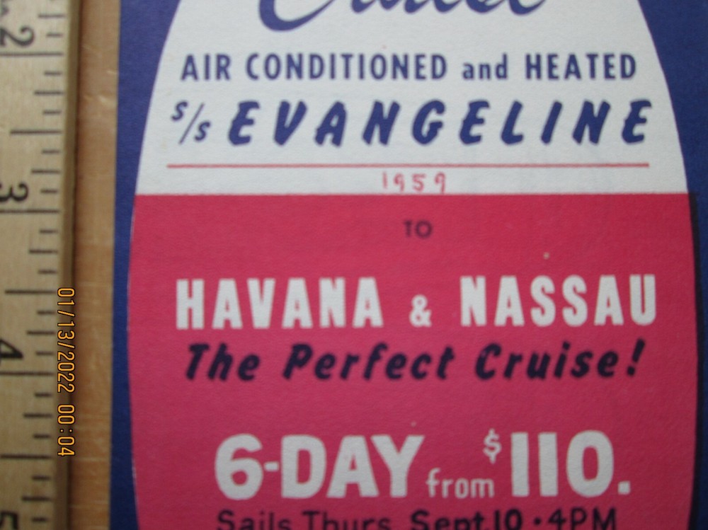 ss evangeline cruise brochure 1959 deckplans