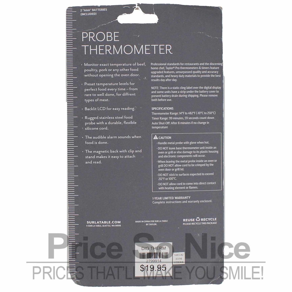 Sur La Table Probe Thermometer Model 1483