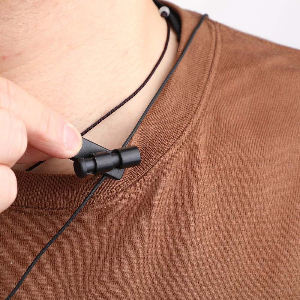 5 Pack Headphone Wire Clips Headset Cord Clip Earbud Cable Clips Black Earpho...