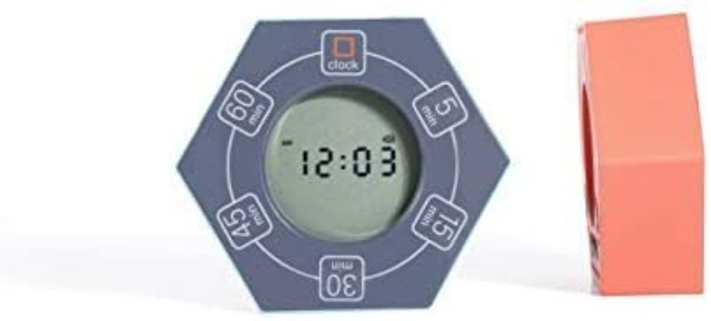 Compact Orange Pomodoro Timer with 5 Presets & Visual Alerts for Focused Work