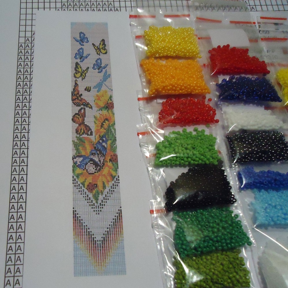 Kit for making a necklace gerdan. Beading Loom Pattern. #C9c