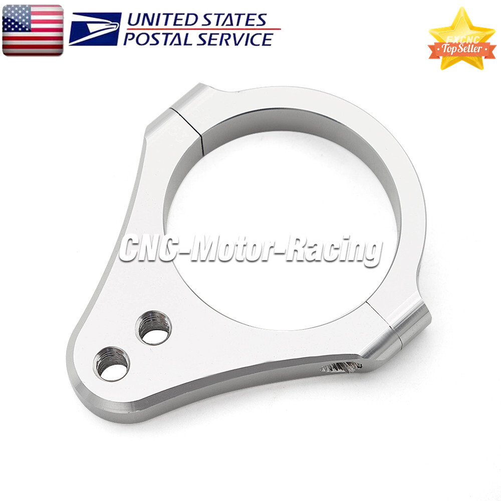 50mm Silver Universal Steering Damper Fork Frame Mount Clamp Bracket Aluminum