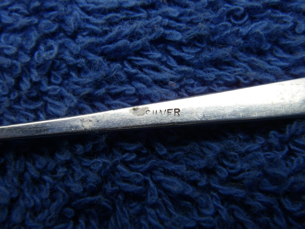 Vintage Silver SALT SPOON-Oval Bowl-SILVER Mark