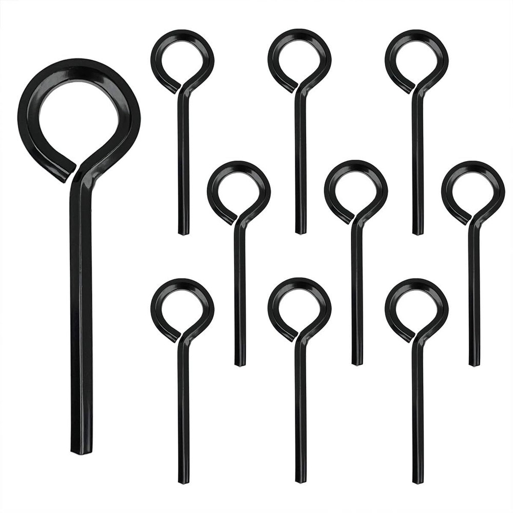 10 Pack 5/32 inch Standard Hex Dogging Key with Full Loop, Black Hex Dogging Key
