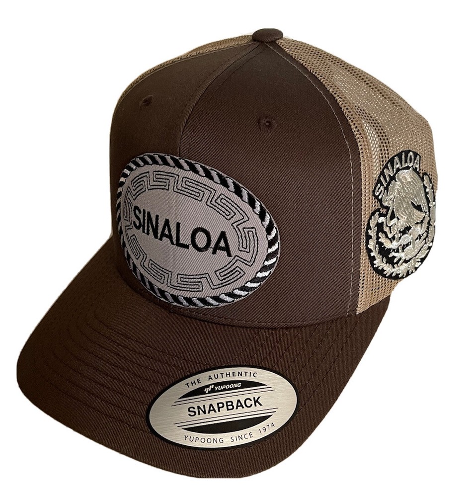 SINALOA MEXICO HAT MESH TRUCKER BROWN KACKY SNAP BACK  ADJUSTABLE  NEW 2LOGOS
